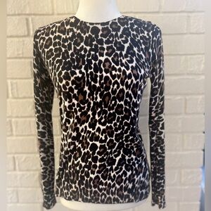 EUC J.Crew cheetah print cotton sweater, XS.
